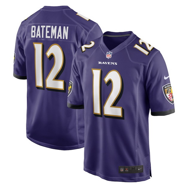 mens nike rashod bateman purple baltimore ravens game jersey
